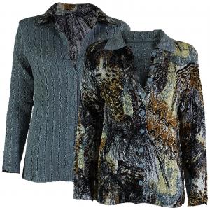 9989 - Reversible Magic Crush Jackets Abstract Black-Gold reverses to Solid Silver #1032 - L-XL