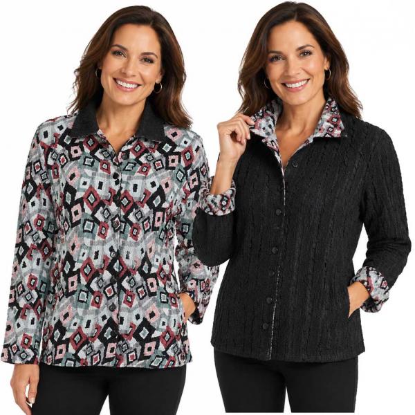 wholesale 9989 - Reversible Magic Crush Jackets #3007<br>
Earth Tone Geometric - 1X-2X