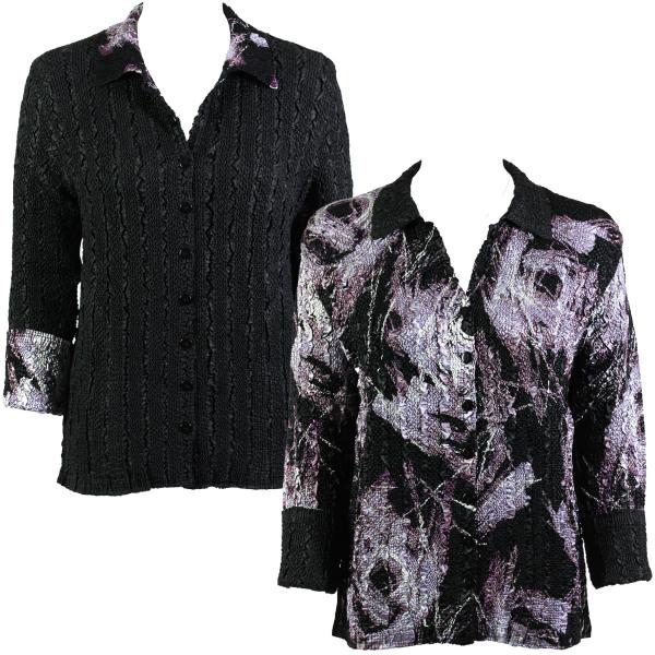 wholesale 9989 - Reversible Magic Crush Jackets Brushstrokes Black-Purple reverses to Solid Black #9065 - S-M