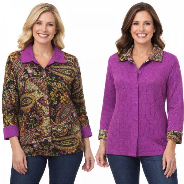 9989 - Reversible Magic Crush Jackets #122 <br>
Paisley Plaid Magenta  - M-L