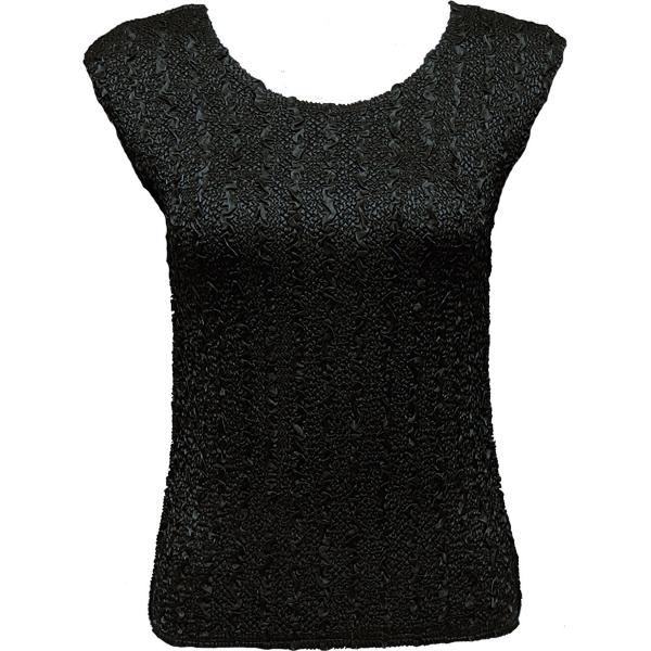 wholesale 836 - Ultra Light Crush Cap Sleeve Tops Solid Black - One Size Fits Most
