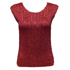 836 - Ultra Light Crush Cap Sleeve Tops Solid Burgundy - One Size Fits Most