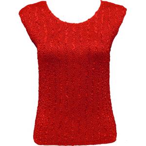 Wholesale 836 - Ultra Light Crush Cap Sleeve Tops Solid Red - One Size Fits Most