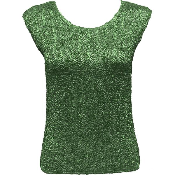 wholesale 836 - Ultra Light Crush Cap Sleeve Tops Solid Green - Plus Size Fits (XL-2X)
