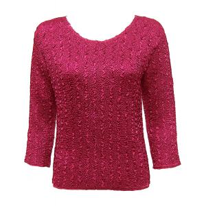 837 - Ultra Light Crush Three Quarter Sleeve Tops Solid Berry - One Size Fits Most