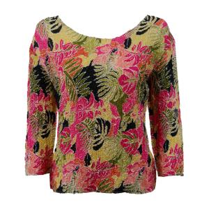 Wholesale 837 - Ultra Light Crush Three Quarter Sleeve Tops Tropical Heat - One Size Fits Most