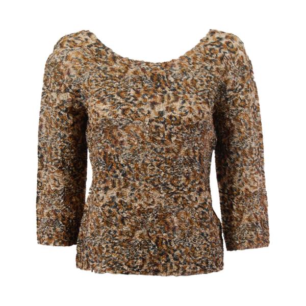 wholesale 837 - Ultra Light Crush Three Quarter Sleeve Tops Leopard  - One Size Fits Most