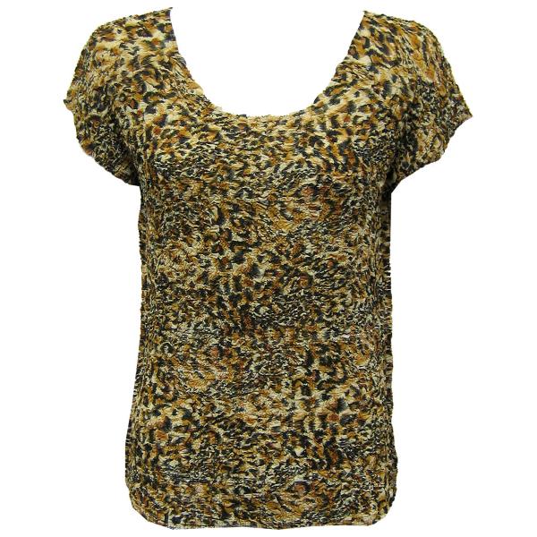 wholesale 844  - Magic Crush Georgette Cap Sleeve Tops Leopard Print - One Size Fits Most