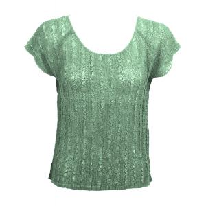 844  - Magic Crush Georgette Cap Sleeve Tops Solid Light Moss - One Size Fits Most