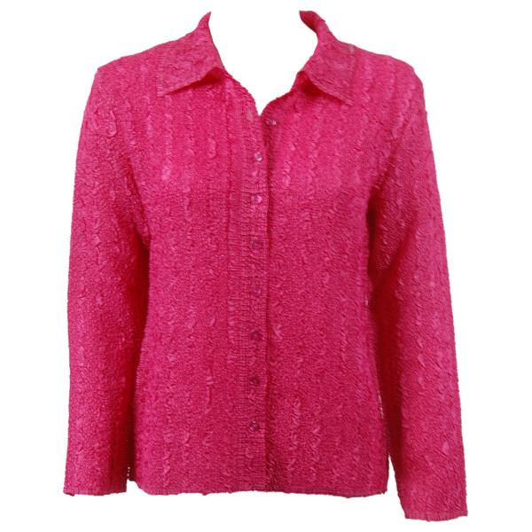 wholesale 925 - Ultra Light Crush Blouses Solid Hot Pink - One Size Fits Most