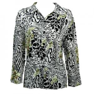 939 - Magic Crush Satin - Blouse  Reptile Floral - Green - One Size Fits Most