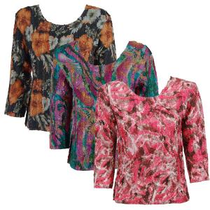 Wholesale Magic Crush Silky Touch
Two-Ply 3/4 Sleeve
One Size Fits (S-L) 
Plus Size Fits (XL-2X)