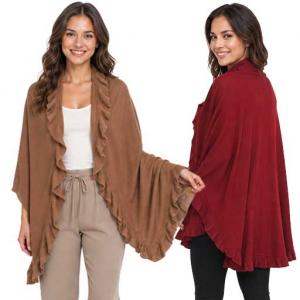 Wholesale CB022
Ruffle Knit Shawls
