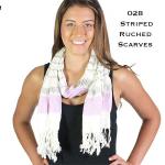 028 - Striped Ruched Scarves