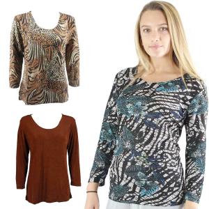 1175<p>Slinky Travel Tops<br>Three Quarter Sleeve<