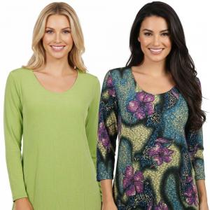 Wholesale 1175<p>Slinky Travel TopsThree Quarter Sleeve<