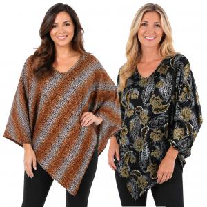 Wholesale 1196<p>Woven Print Ponchos