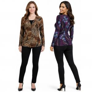 Wholesale 1330 <p> Mock Cardigan Slinky Travel Tops