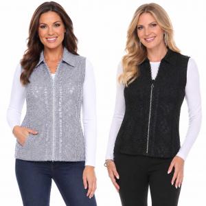 Wholesale 1367<p>Diamond Zipper Vests