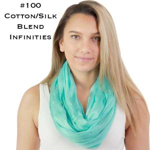 100<p>Cotton/Silk Blend Infinity Scarves