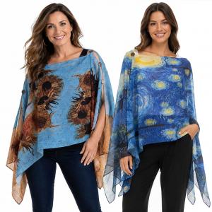 Wholesale 1799
Silky Six Button Ponchos