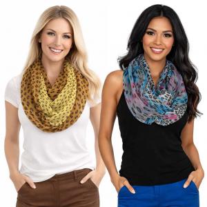 Wholesale Wide Print Infinity Scarves<p>3062/3064