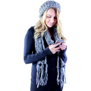 Wholesale 5007Knit Sequined Scarf and Hat Set