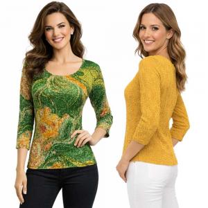 1906 <p> Magic Crush Three Quarter Sleeve Tops