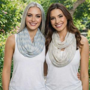 Wholesale 4041<p>Lurex Stripe Infinity Scarves