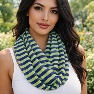 Wholesale 3329<p>Striped Infinity Scarves