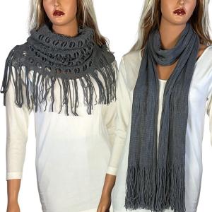 Wholesale 2140  Long Knit Two Ways to Wear Scarf