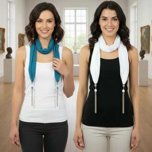 Wholesale 9001 
Tasseled Silky Dress Scarves