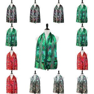Wholesale 2659 <p> Holiday Print Scarves