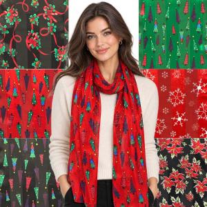 Wholesale 2659 <p> Holiday Print Scarves