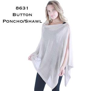 8631 <p> Knit Button Poncho/Shawl