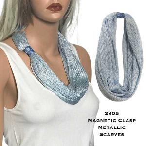 Wholesale 2905 Magnetic Clasp Metallic Scarves