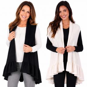 Wholesale 9147 <p> Knitted Wide Ruffle Vests