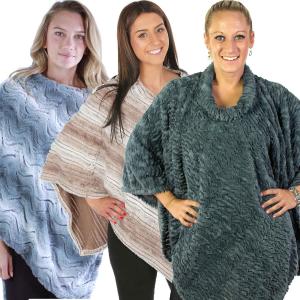 Wholesale Winter Ponchos<p>Faux Fur Designs