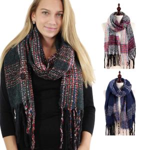 Wholesale Oblong Scarves/ShawlsMulti Color9173