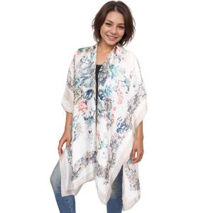 Wholesale 9287 <p> Flower Print Satin Kimonos