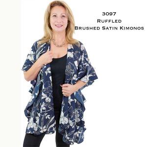 3097<p>Ruffled Brush Satin Kimonos