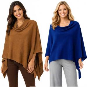 Wholesale 8672 <p> Cashmere Feel Ponchos