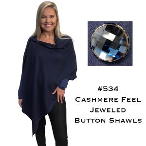 534 <p>Cashmere Feel Button Poncho/Shawls/Jeweled Buttons
