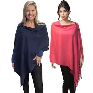 Wholesale 534 - Cashmere Feel Shawls w/Jeweled Buttons
