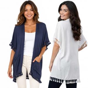 Wholesale 9771
Tasseled Kimono 
with Pockets