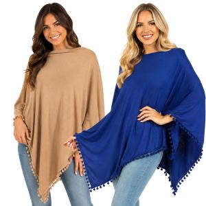 Wholesale 9442 <p> Pom Pom Ponchos