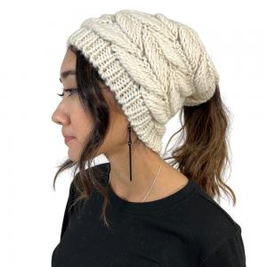 Wholesale 3140 - Messy Bun Knitted Hats