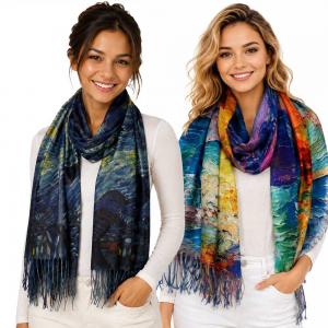 Wholesale 3196 
Sueded Microfiber 
Art Design Scarves
(No Buttons)