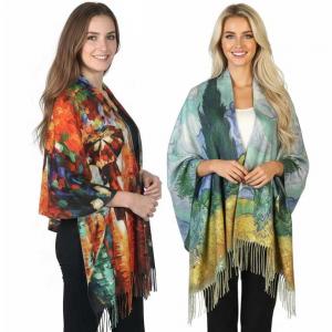 3196 
Sueded Microfiber 
Art Design Shawls 
(No Buttons)
