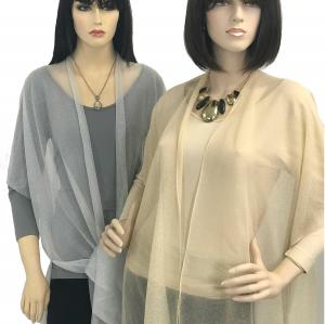 Wholesale 9647<p>Lurex Sheer Kimono Vests